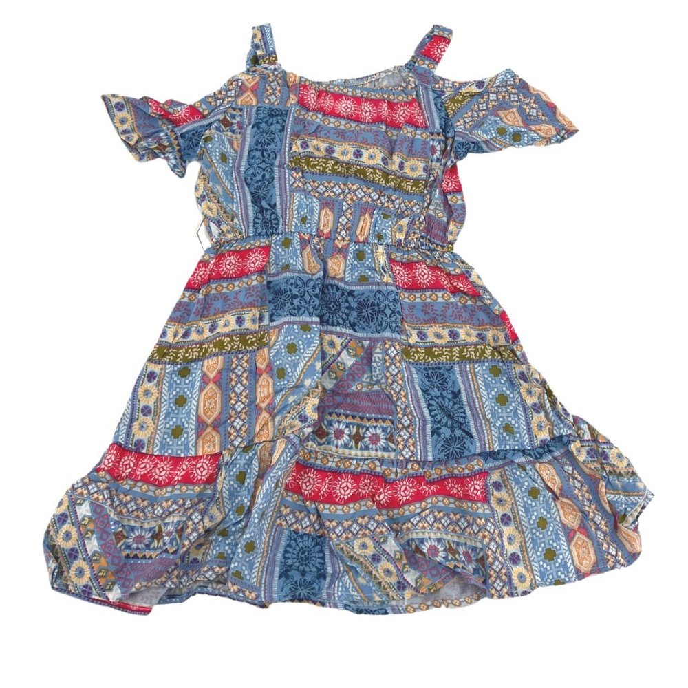 Zoey Girl | Girl's Flutter Sleeve Dress | Blue | Size 7